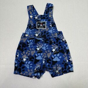 Vintage Little Big Dogs Overalls Baby 6-12 Months AOP Rare Y2K